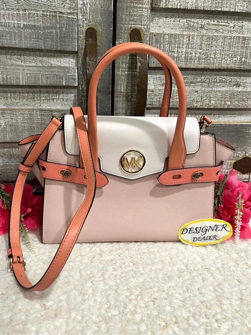 MICHAEL KORS Carmen Saffiano Leather Satchel VGC!